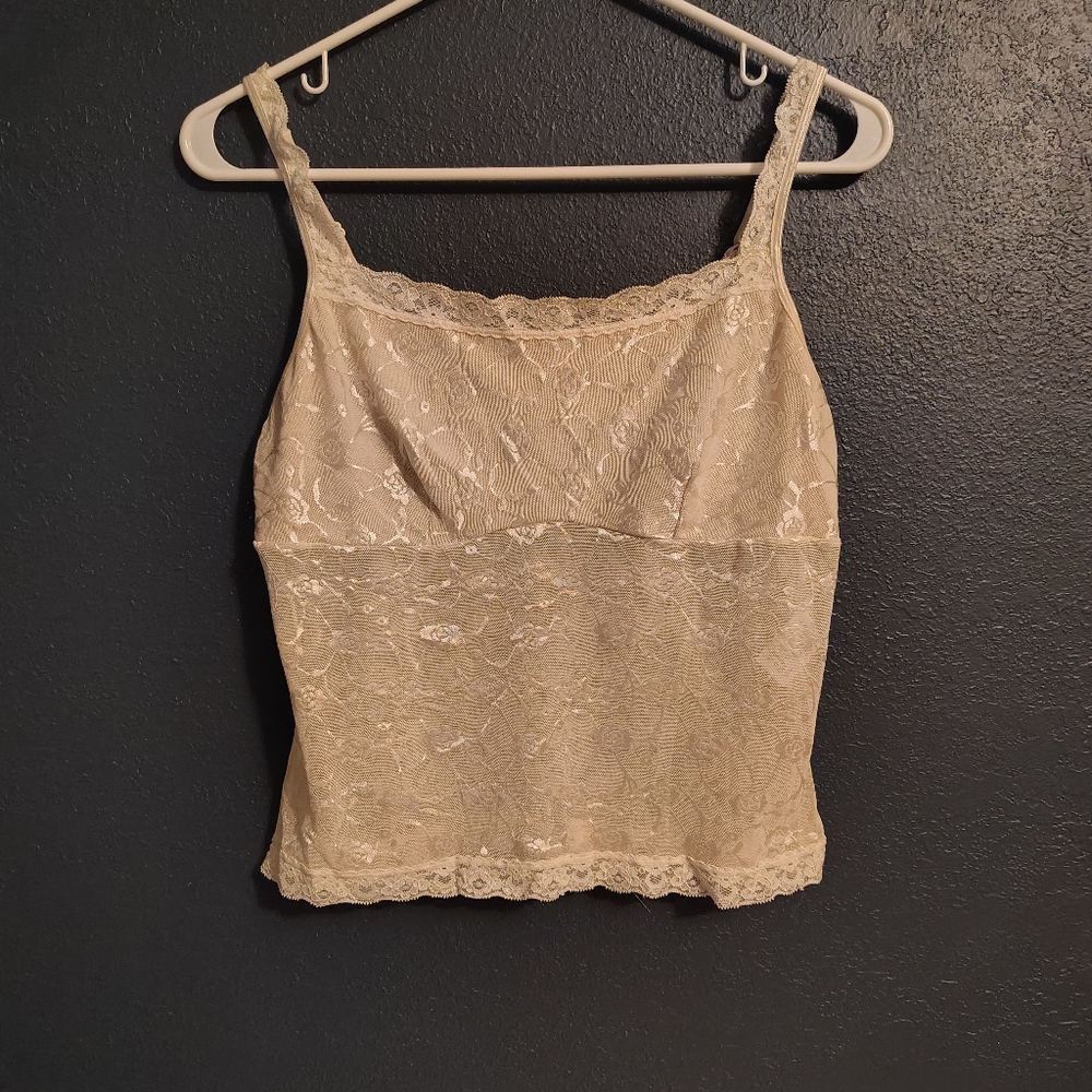 Vassarette Lace Cream Camisole Top